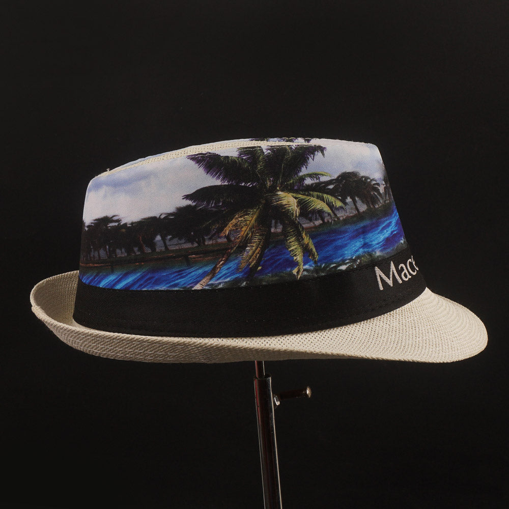Printed Panama Fashion Spring Summer Wide Brim Beach Hat