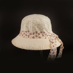 Women Hat Panamanian Style Bow Hat B
