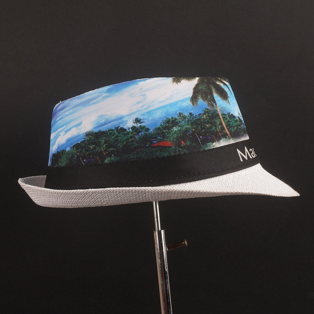 Printed Panama Fashion Spring Summer Wide Brim Beach Hat 1