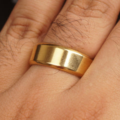 Golden Round Stainless Steel Ring