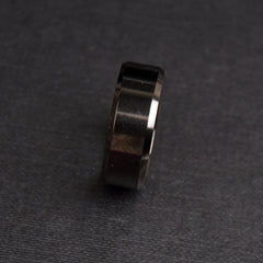 Black Round Titanium Ring