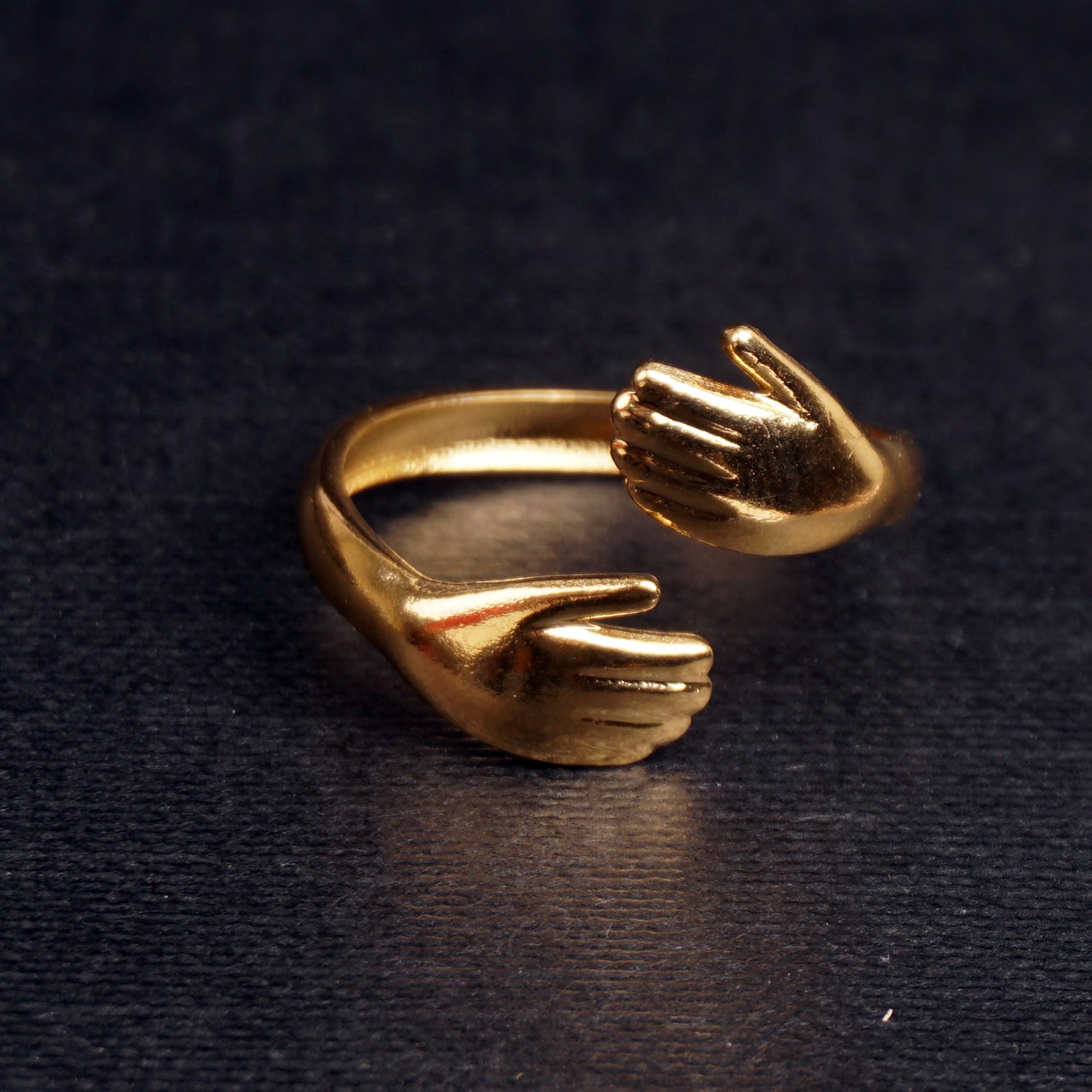 Stainless Steel Rings Hugs Design Golden