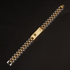 Mens Two Tone Golden Chain Bracelet R