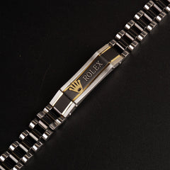 Mens Two Tone Chain Bracelet R