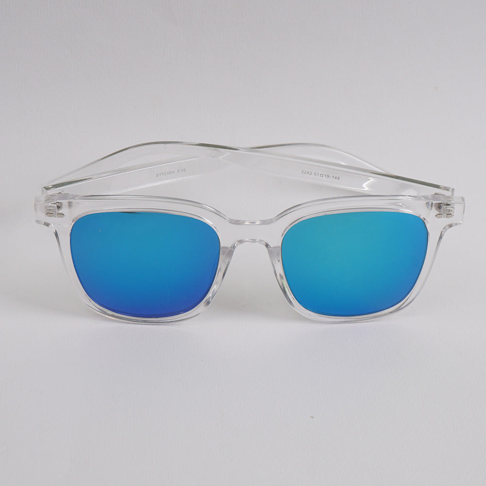 White Sunglasses with Blue Shade