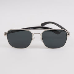 Silver Sunglasses with Black Shade Wooden Stick