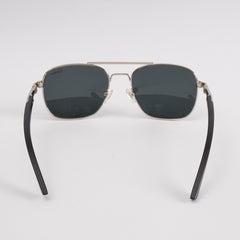 Silver Sunglasses with Black Shade Wooden Stick