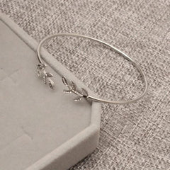 Fashion Simple Silver Cuff Leaves Bracelets