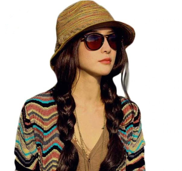 Foldable Striped Summer Fashion Hat - Thebuyspot.com