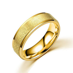 Golden 6mm Wide Stainless Steel Ring - Thebuyspot.com