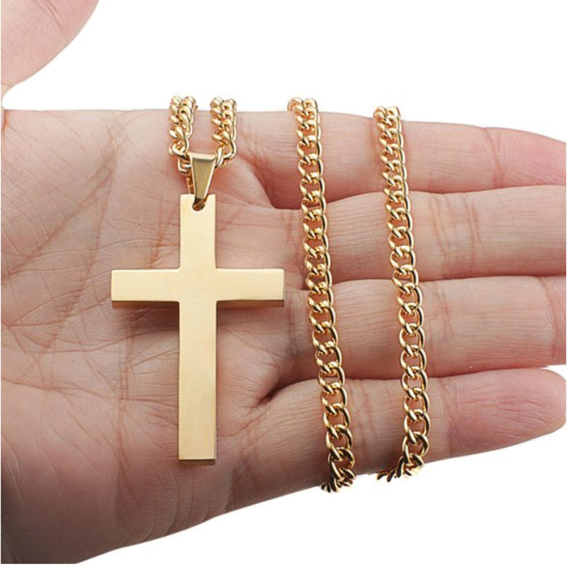 Golden Cross Chain Necklace - Thebuyspot.com