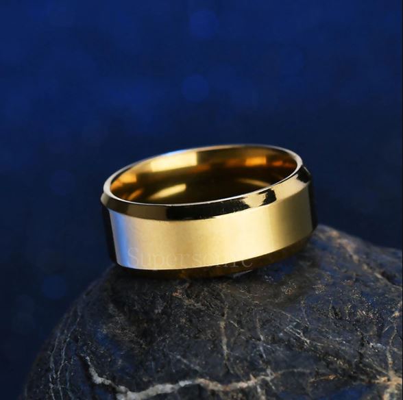 Golden Round Stainless Steel Ring