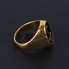 Golden Anchor Style Punk Men's Ring