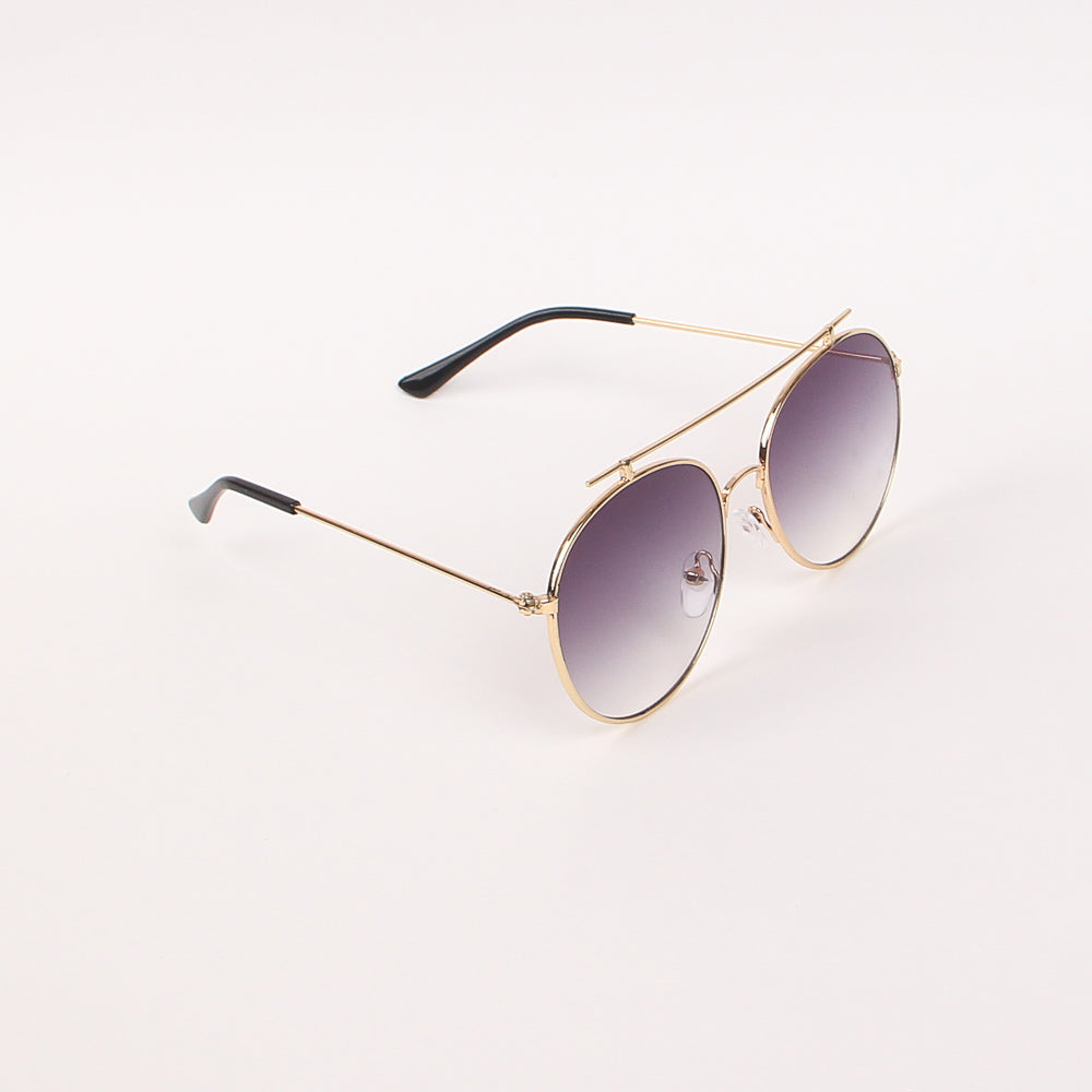 Golden Round Frame Black lens Sunglasses