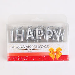 Happy Birthday Silver Color Candles