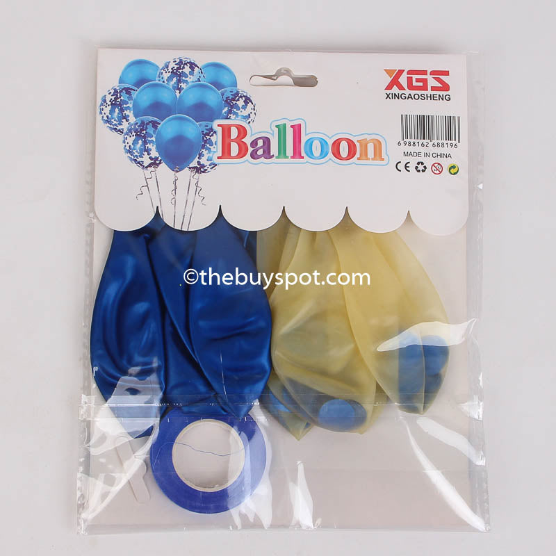 10 pcs Blue Confetti Balloons Set