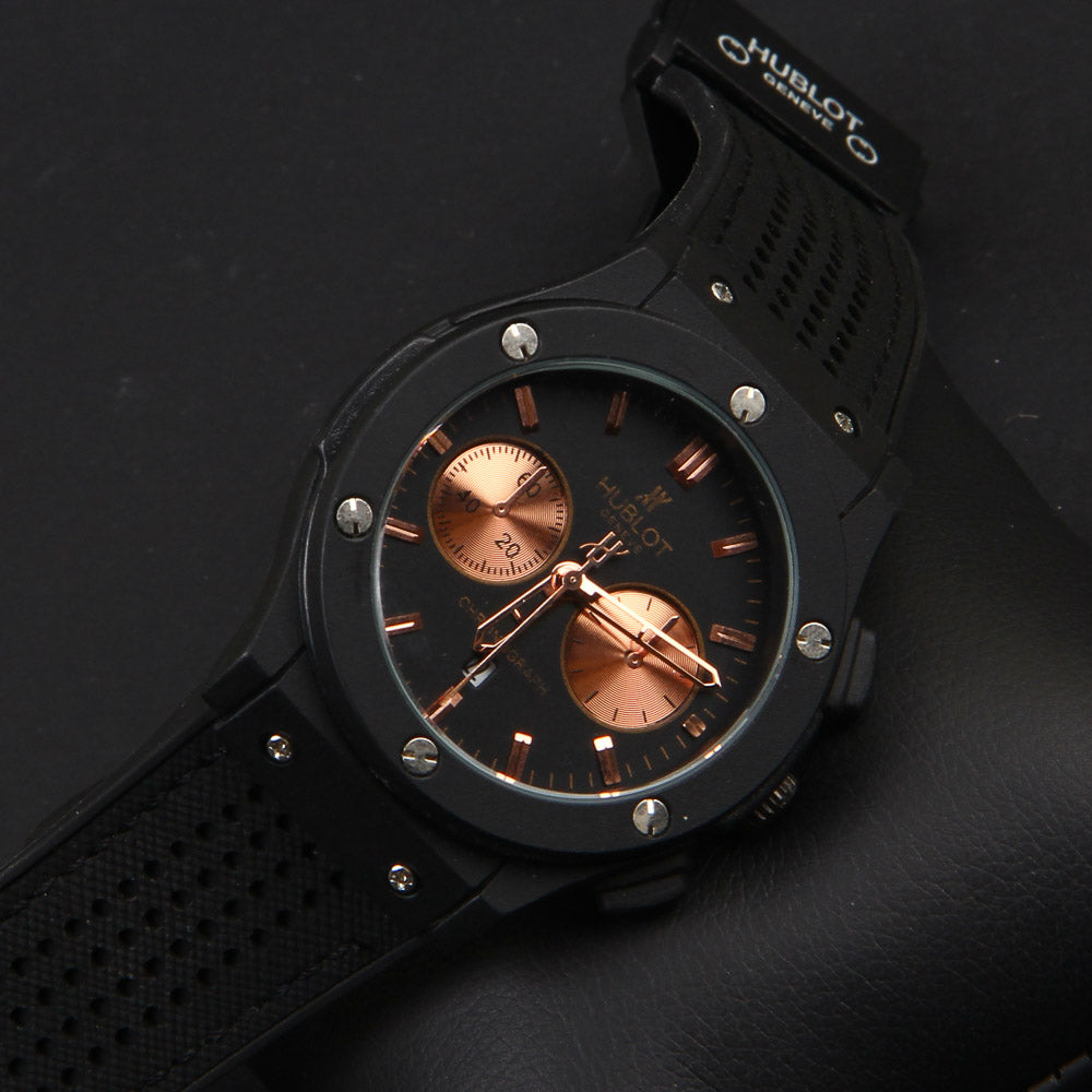Black Leather Strap 1305 Men's Wrist Watch