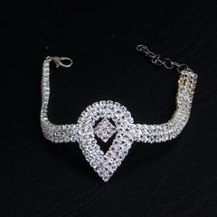 Silver Heart Shape Stone Bracelet