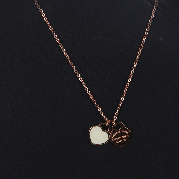 Womens Dual Heart Necklace