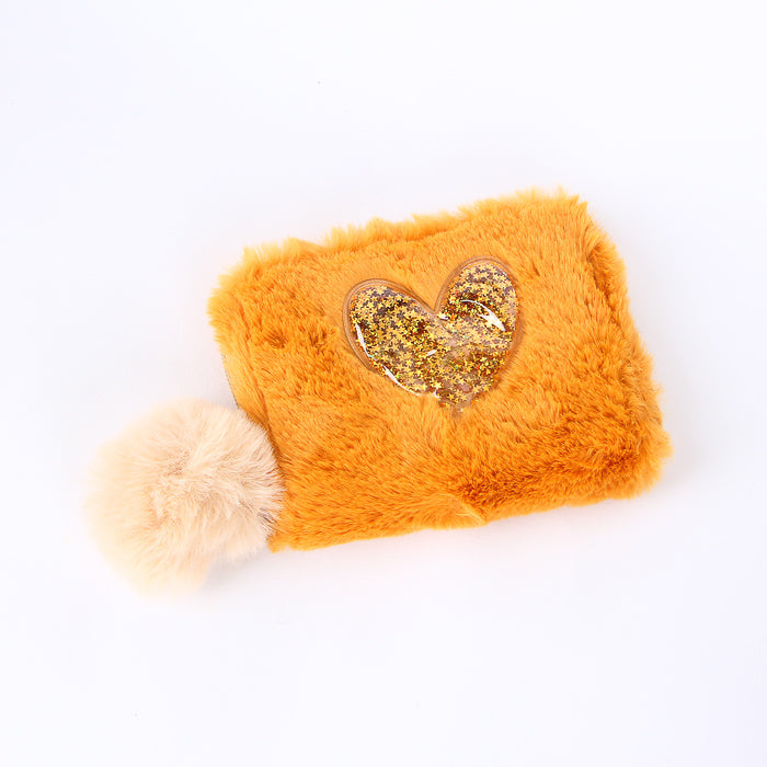 Women Fur Wallet Orange