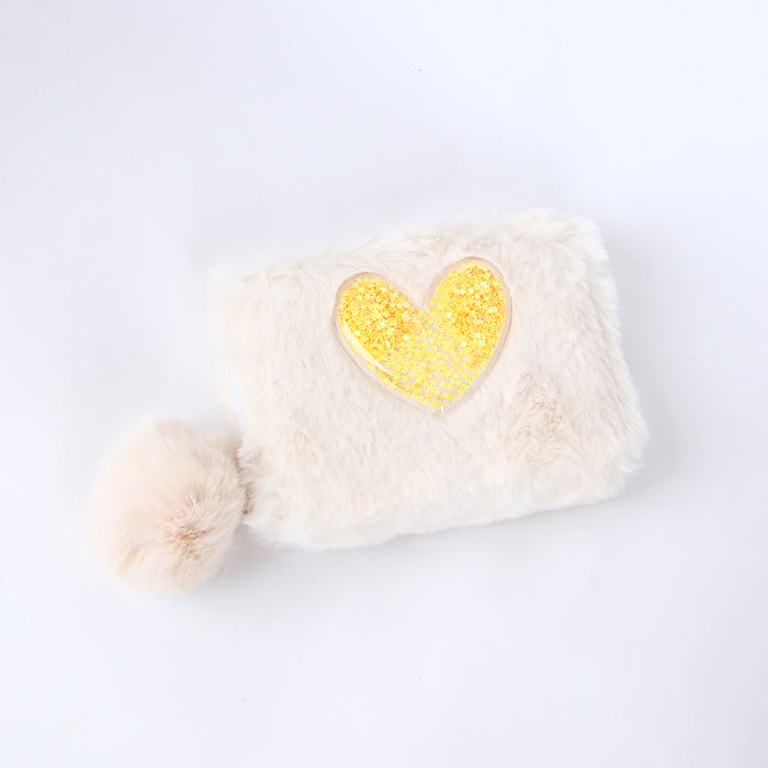 Women Fur Wallet White