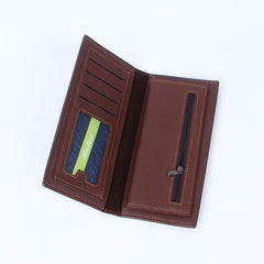 Brown Pattern Leather Long Wallet