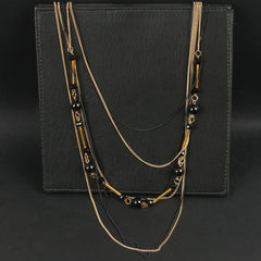 Women Long Chain Necklace Black