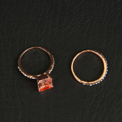 Woman Rose Gold Double Ring