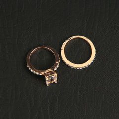 Woman Rose Gold Double Ring White