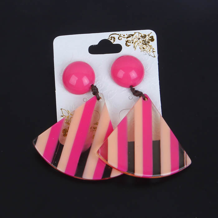 New Fashion Stripes Earring Pink