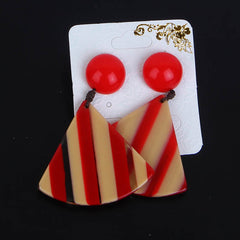 New Fashion Stripes Earring Red
