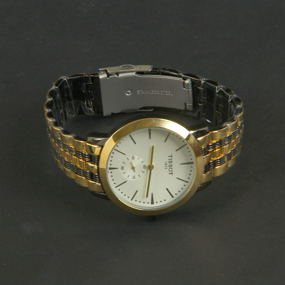Golden Black Chain Men's Wrist Watch