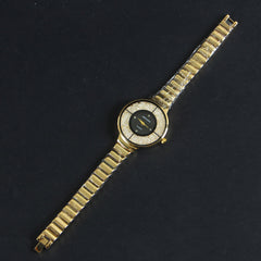Golden Chain Golden Black Dial Women's Wrist Watch