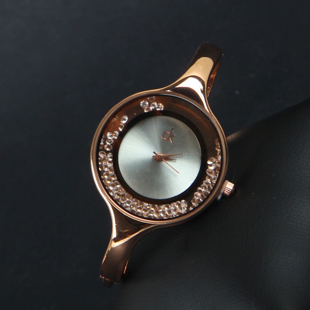 Women's Bracelet Wrist Watch Rosegold Watch With White Dial