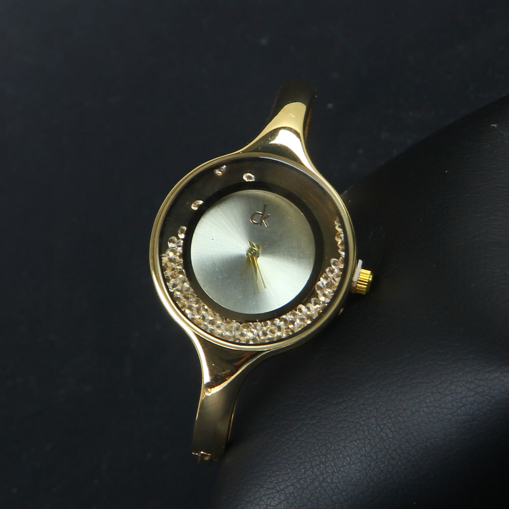 Women's Bracelet Wrist Watch Golden Watch With White Dial