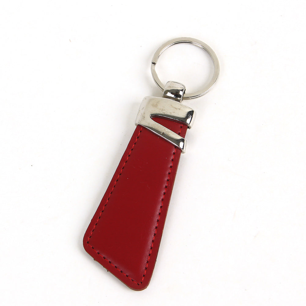 Genuine leather keychain red