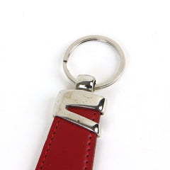 Genuine leather keychain red