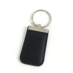 Genuine leather keychain rectangle black