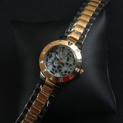 Two Tone Black & Rosegold Womans Watch Black Dial Base