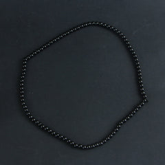 Black Beads Long Bracelet 4mm