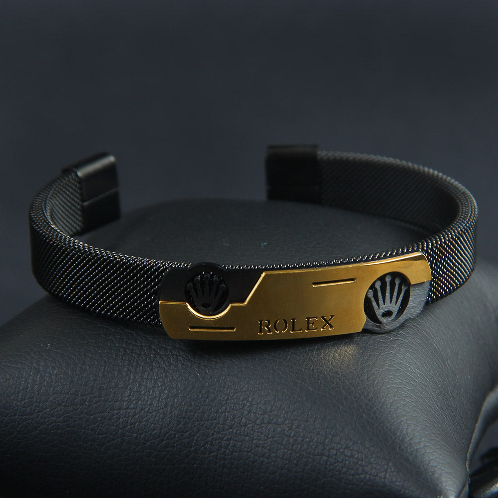 Branded Bracelets Black & Golden R