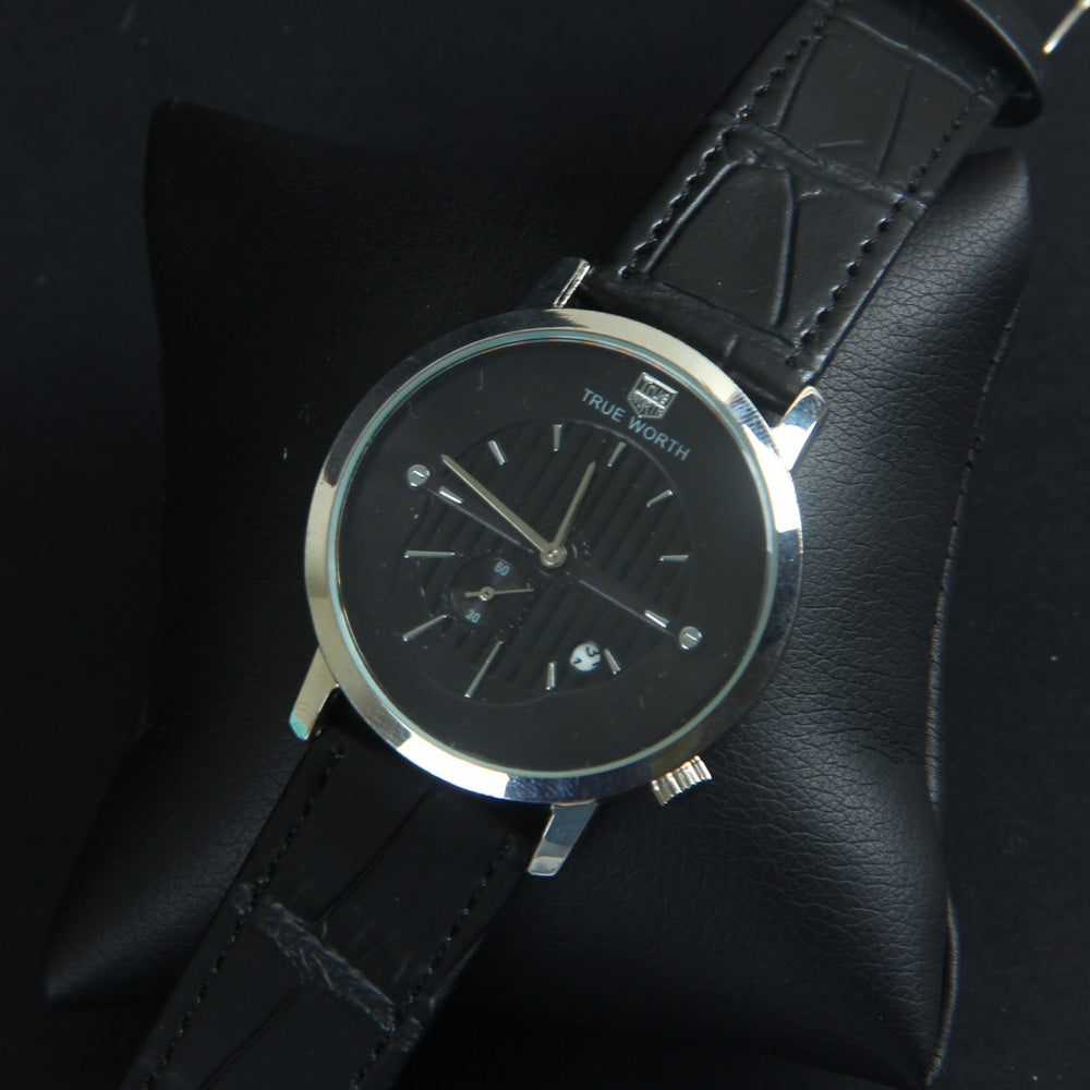 Black Leather Strap 1190 Men's Wrist Watch