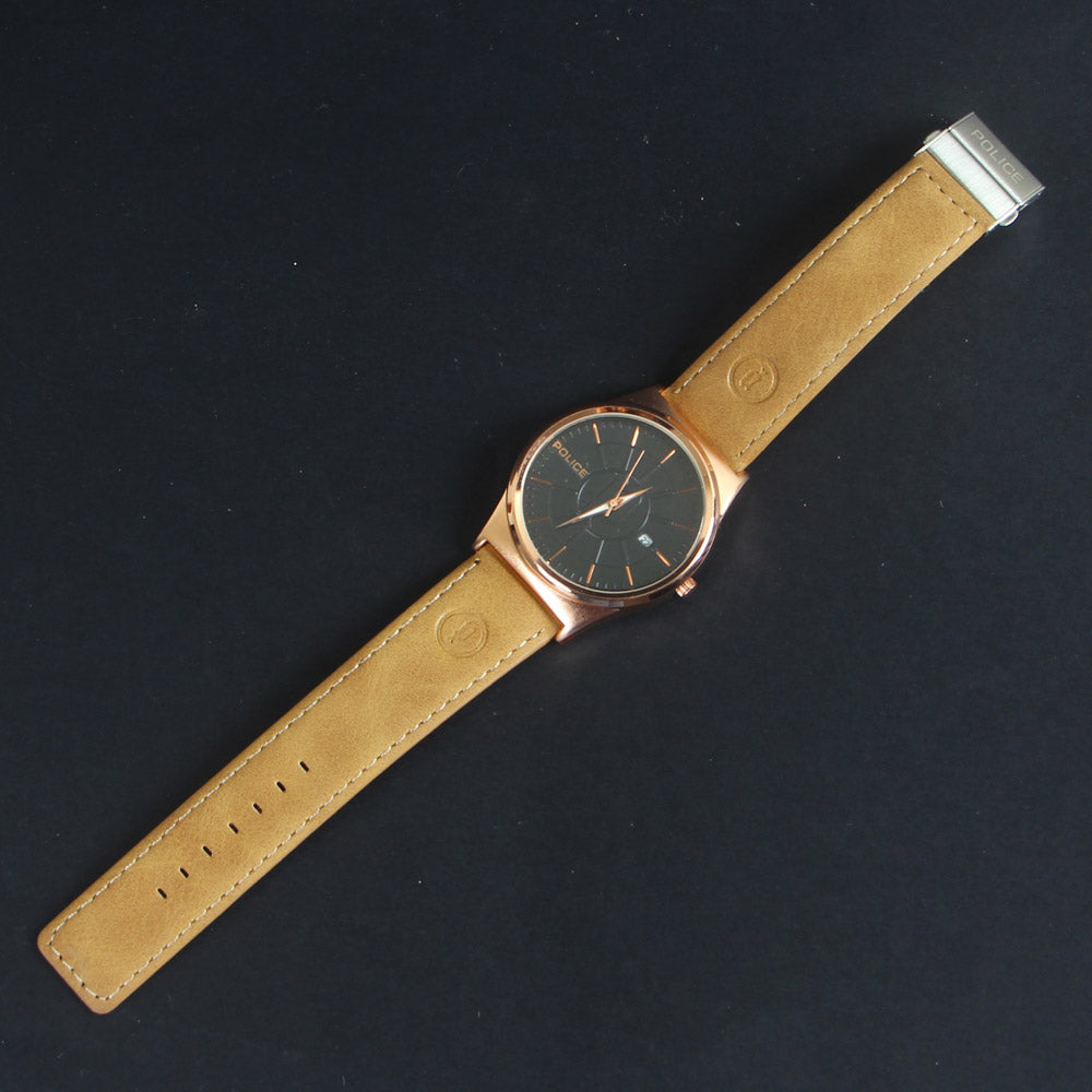 Camel Brown Strap Black Dial 1275 Men's Wrist watch[