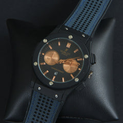 Blue Strap Black Dial 1238 Men's Wrist Watch