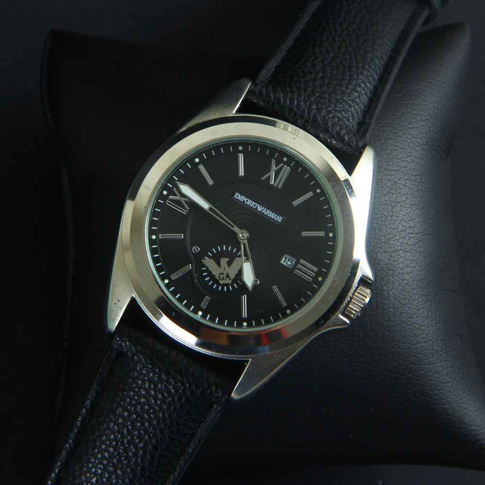 Black Strap Black Dial 1221 Men's Wrist watch