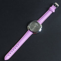 Women Wrist Watch Light Purple Strap Silver Dial