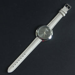 Women Wrist Watch Grey Strap Silver Dial