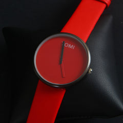 Red Strap Black Dial Wrist Watch For Men & Women