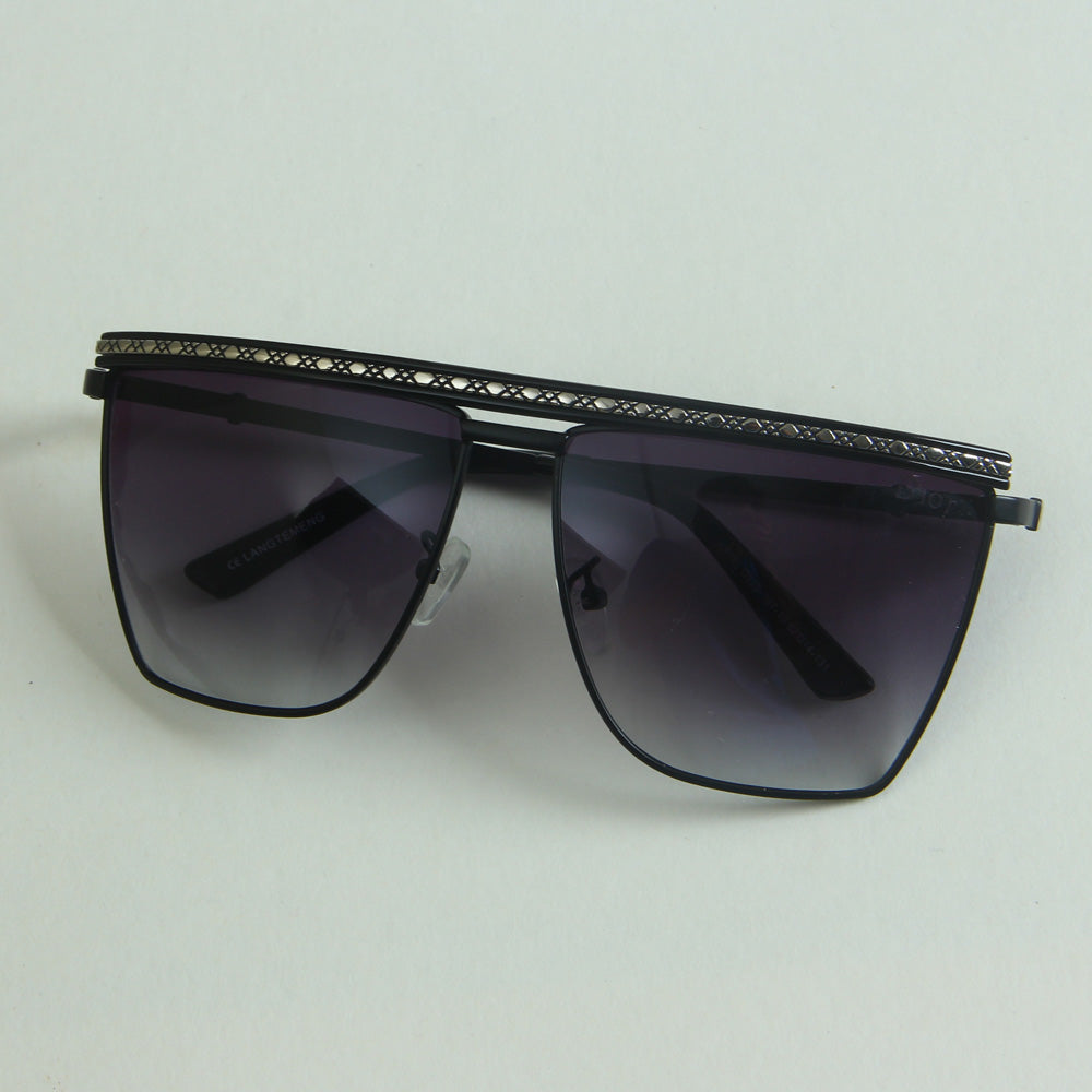 Sunglasses Fancy Black Frame with Light Blue CR