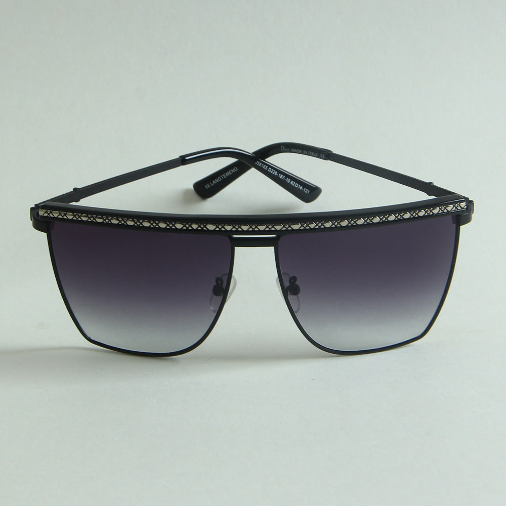 Sunglasses Fancy Black Frame with Light Blue CR
